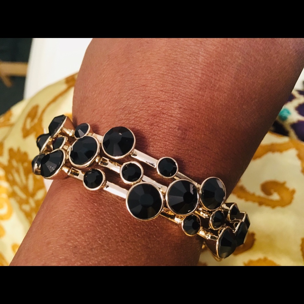 WHBM Black Crystal Dots Bracelet